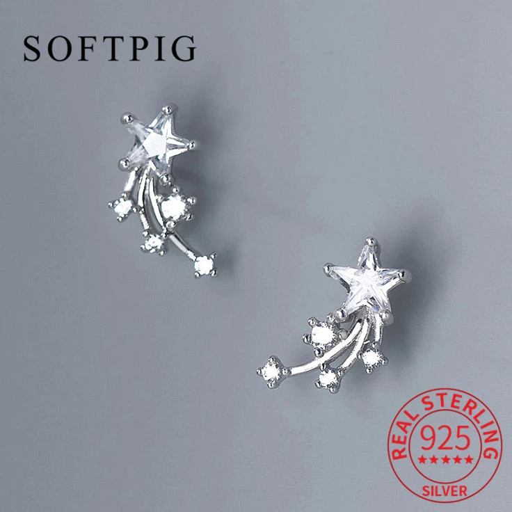 

Женские серьги-гвоздики из серебра 925 пробы, с фианитом