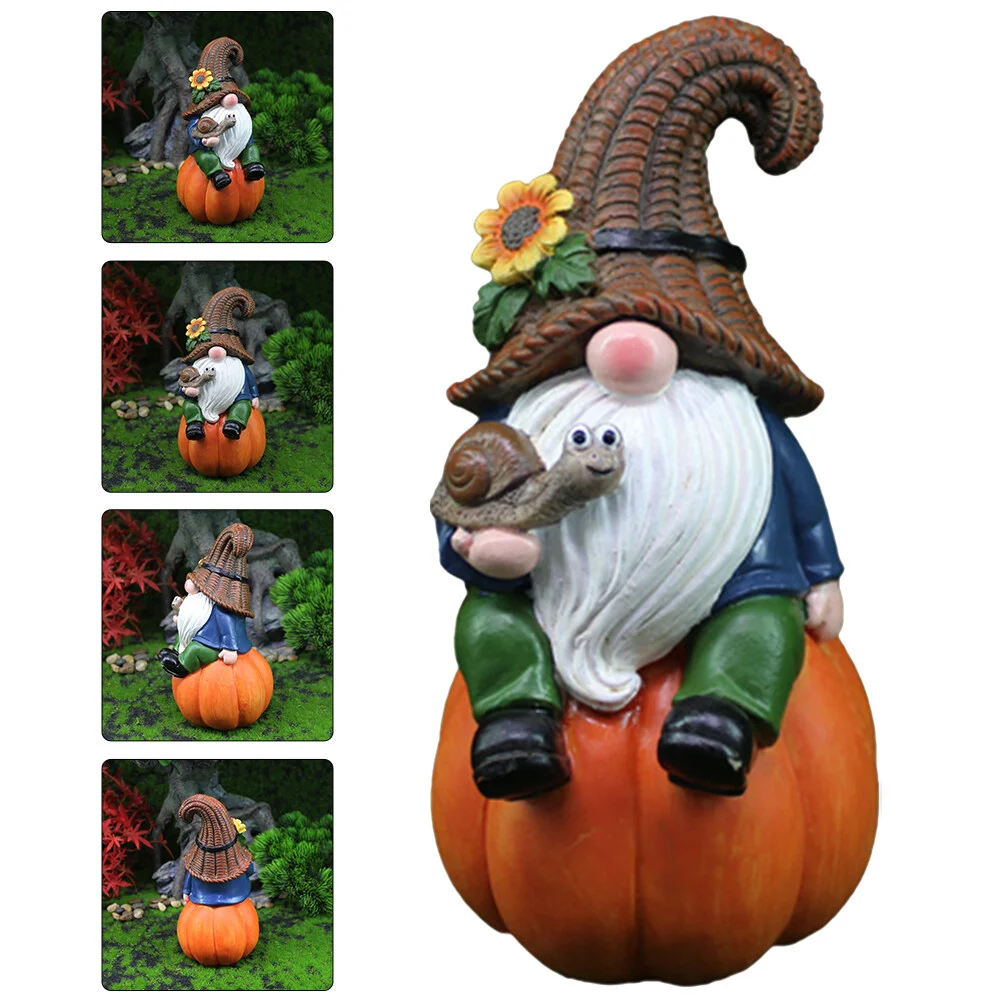 

Outdoor Statues Reward Autumn Pumpkin Statue Dwarf Elf Decorate Gnome Resin White Beard