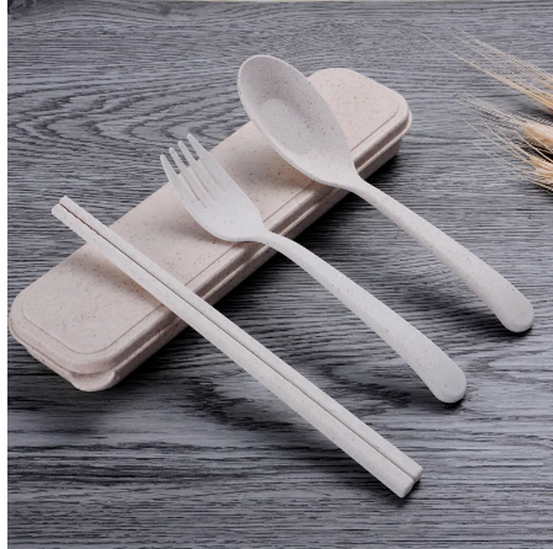 Экологически чистые товары набор посуды многоразовые столовые приборы твердая