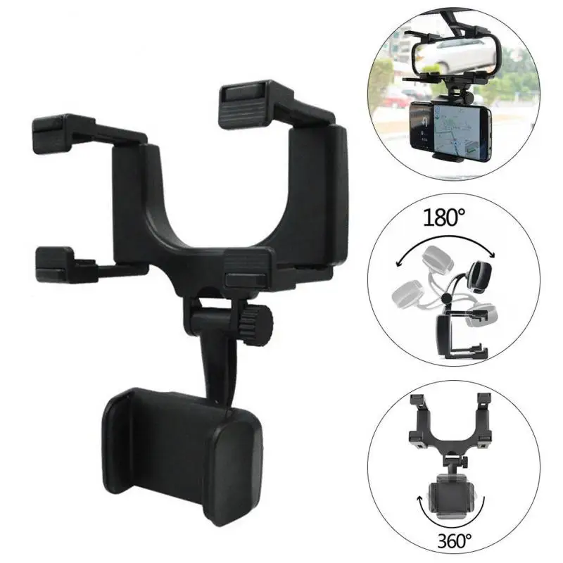 

360° Car Rearview Mirror Mount Stand Holder Cradle For Cell Phone GPS Car Rear View Mirror Holder Universal Phone Accessories