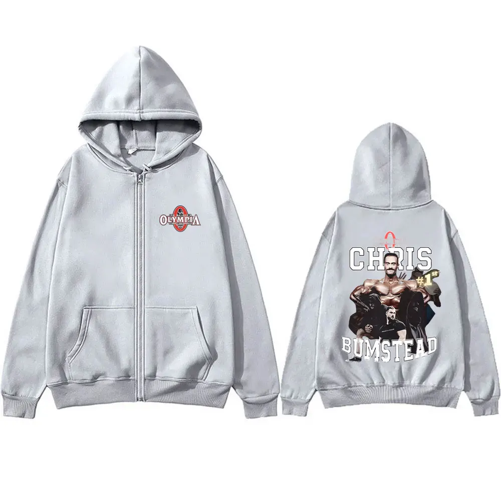 Худи на молнии для мужчин и женщин Olympia Chris Bumstead куртка большого размера фитнеса