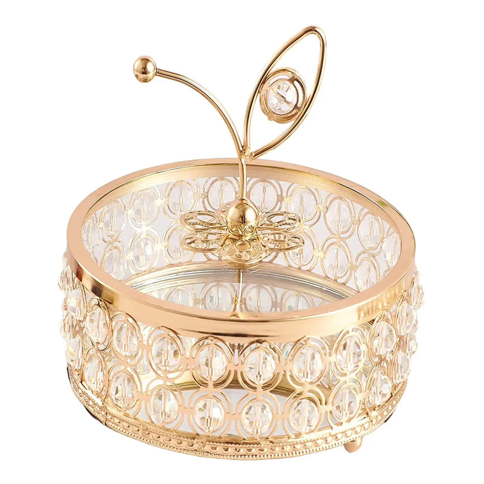 

Mirrored Crystal Jewelry Box Display Storage Organizer Case Container with Lids Keepsake Box for Decoration Charm Earrings Rings