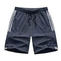 dropshipping wide leg beach shorts double layer men elastic waist side stripes board shorts short pants