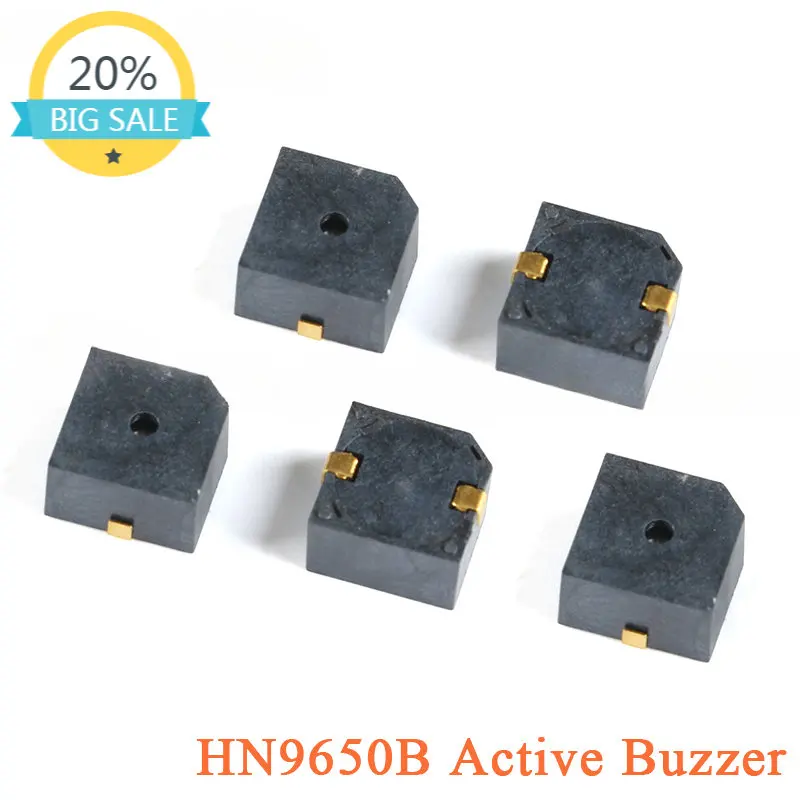 

10PCS 9650 SMD Active Buzzer HN9650B 9650 5V 9.6*9.6*5mm 9.6x9.6x5mm MLT-9650 Electromagnetic Speaker Buzzers