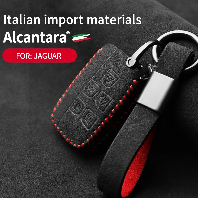 

Alcantara Suede Car Remote Key Case Cover Holder Shell Fob For Jaguar XF XJ XE XJL XFF-PACE F-TYPE 2017 2018 Accessories