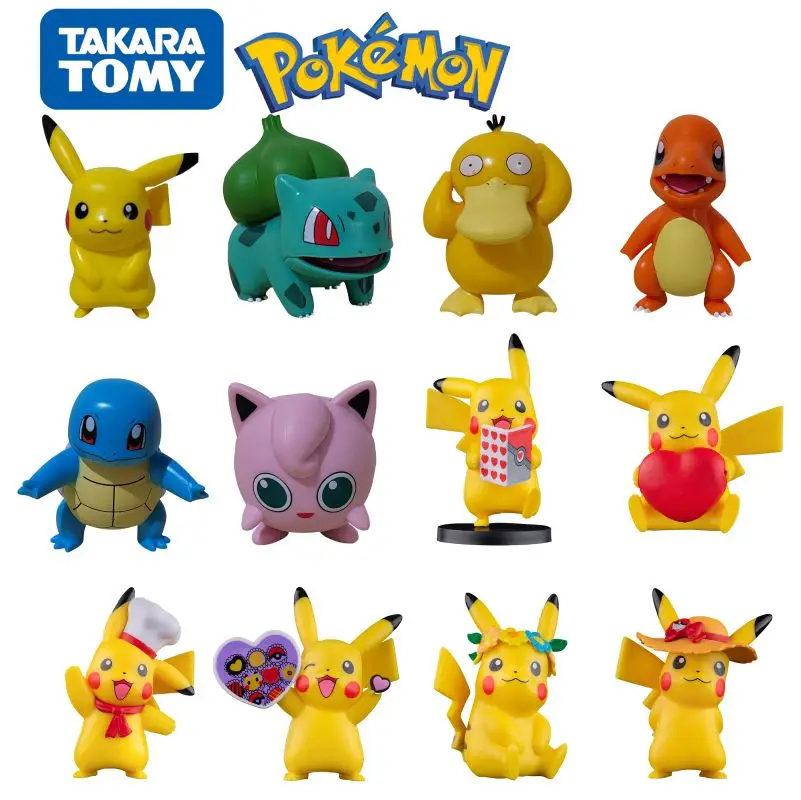 

Original Pokemon Pikachu Fashion Anime Figure Model Toys Cute PVC Decoration Ornaments Cartoon Dolls Children's Birthday Gifts