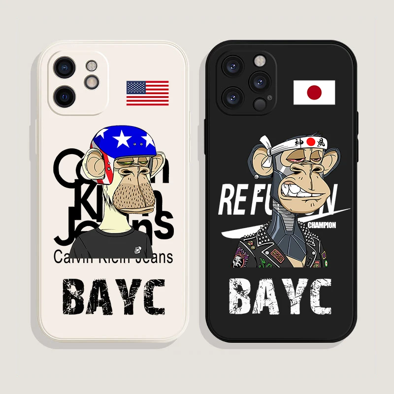 

United States Astronauts NFT Ape Club phone case for iphone 14PRO X 11 Max XR 7 8Plus 12 14PLUS 14 13 14promax soft TPU Cover