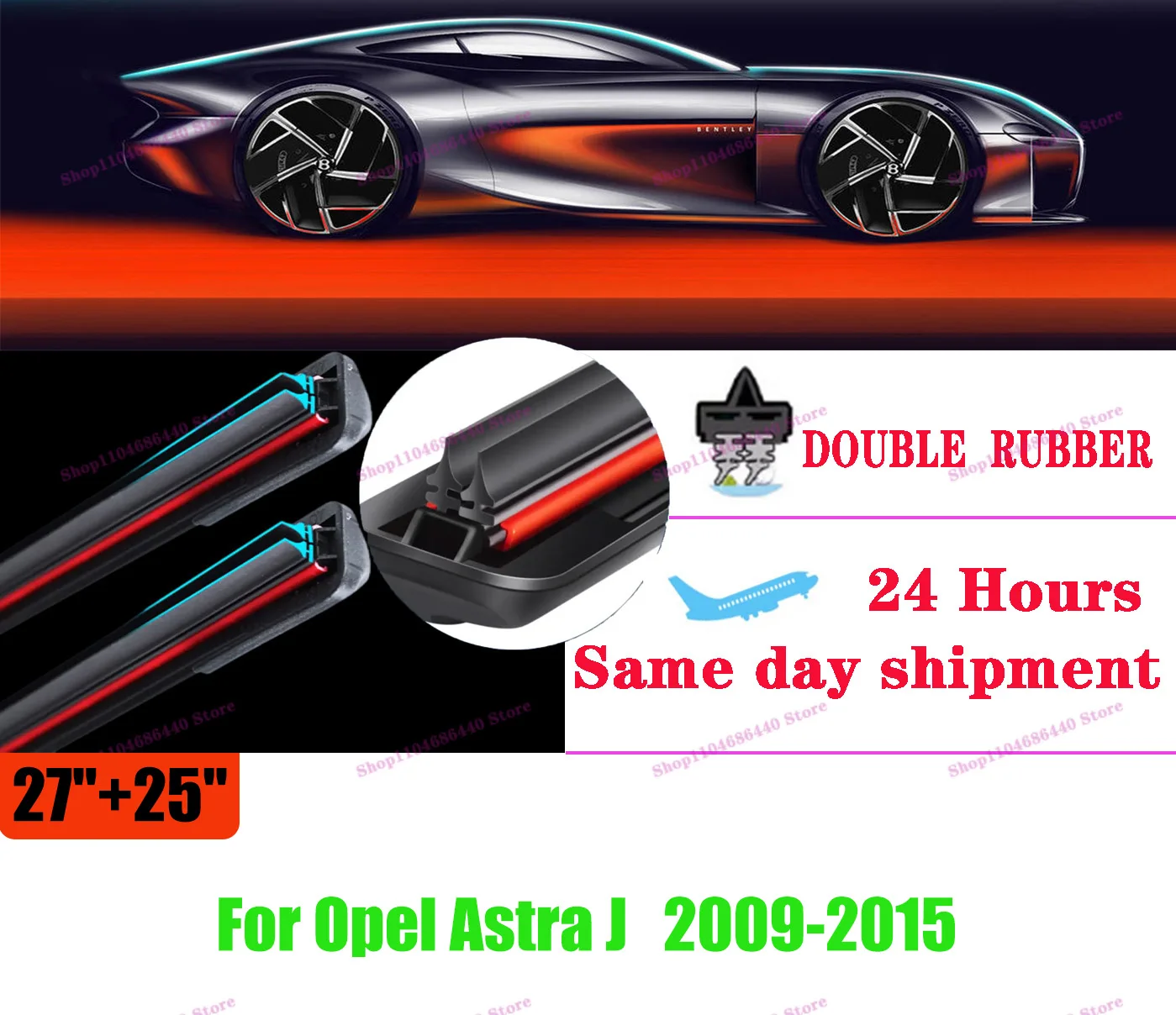 

Для Opel Astra J двойной резиновый дворник 2009-2015 2010 2011 2012 2013 2014 лобовое стекло щетки для окон аксессуары 27 "+ 25"