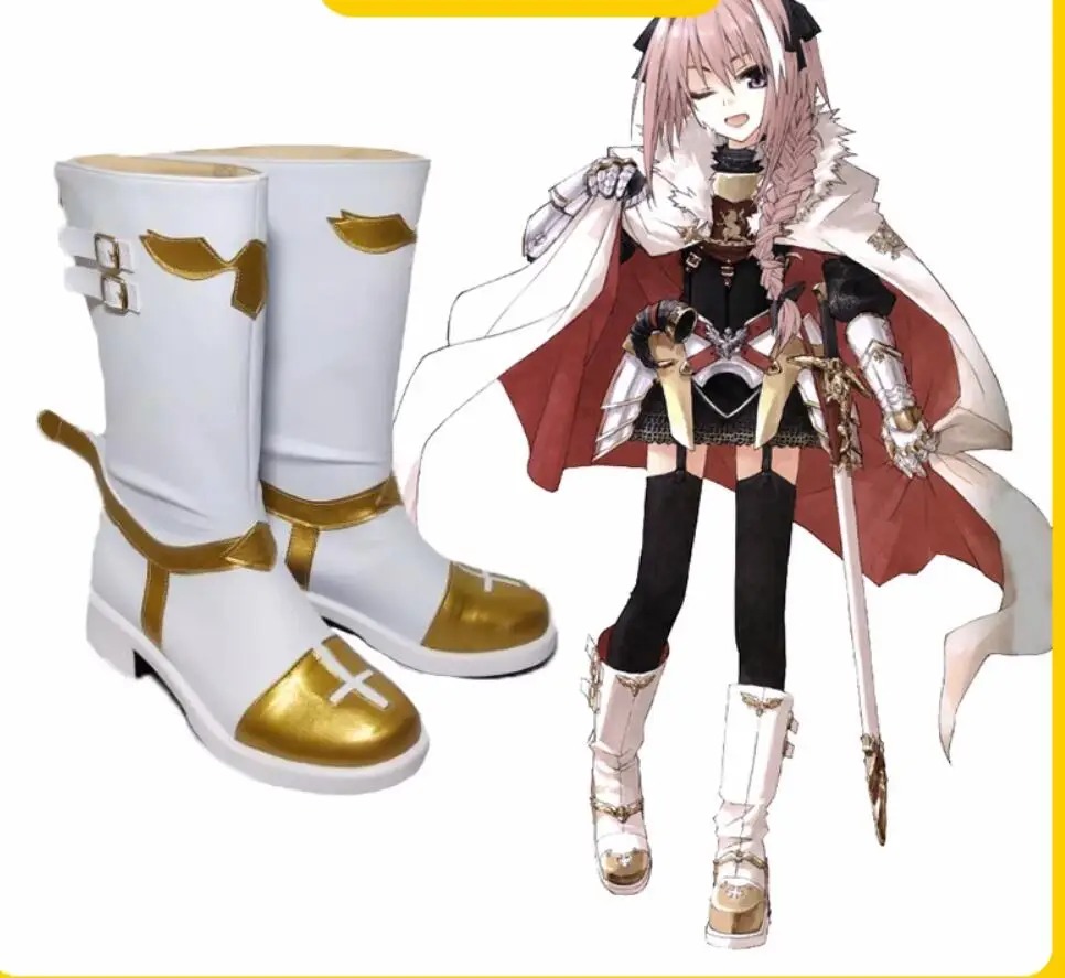 Anime Fate Apocrypha Cosplay Costume Saber Servant Rider Astolfo Cosplay Halloween Outfit Lolita Party Boots Shoes Cosplay Pro