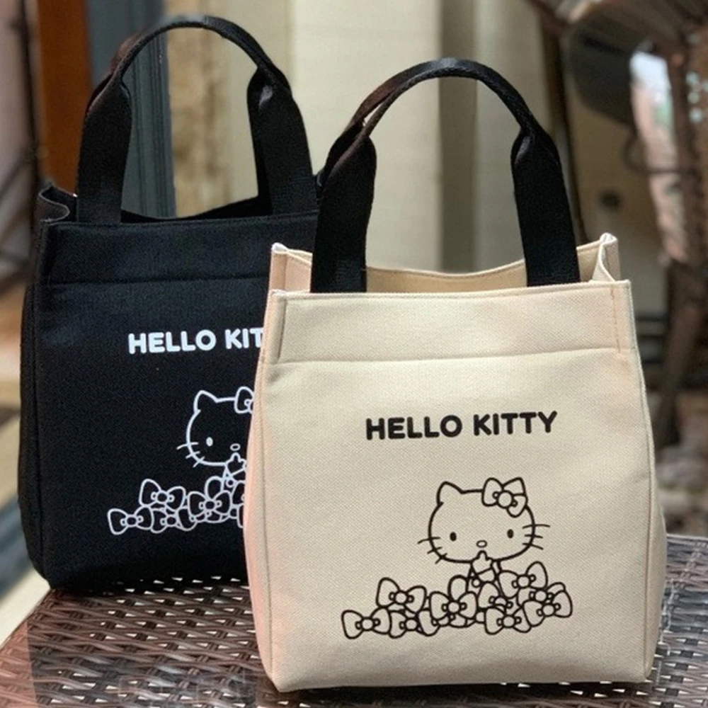 

New Kawaii Sanrioed Kts Portable Cosmetic Bag Makeup Box Wash Bag Ladies Lunch Box Bag Handbag Storage Bag Girls Birthday Gift