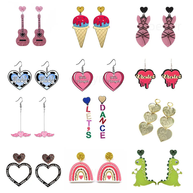 

2022 блестящие акриловые серьги в форме сердца для женщин, милые разноцветные Разноцветные серьги в форме персикового сердца в стиле Харадзю...