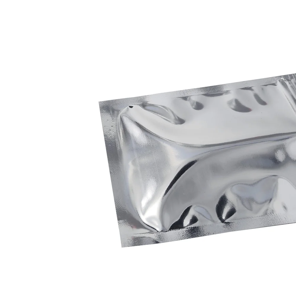 100 шт./лот серебряный замок на молнии многоразовые пустые пакеты из алюминиевой