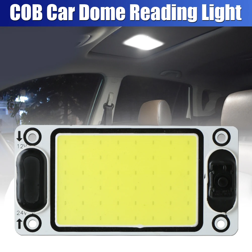 

24V 12V Car Dome Reading Lights Cabin Roof Ceiling Lamp 6000K Bright COB Beads Truck Caravan Auto Accessories Interior Universal
