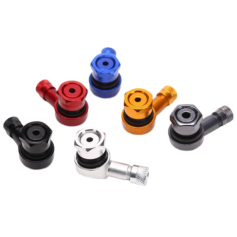 

1PCS Aluminum Alloy Valve Motorcycle Rim 90 Degree Angle Motorcycle Wheel Tire Tubeless Valve Stems For Rim Wheel Parts