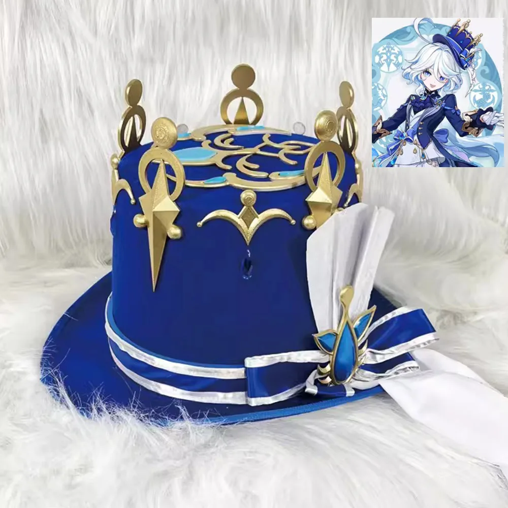 Аниме великолепный спокойный Genshin Impact Furina реквизит для косплея шляпа Хэллоуин