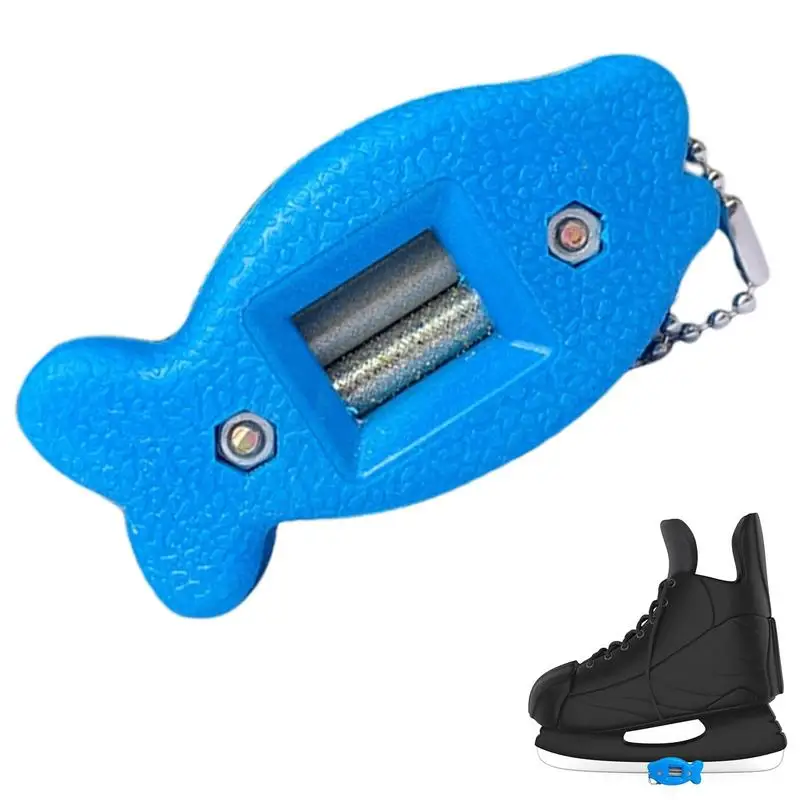 

Hockey Skate Sharpener Fish Shaped Ice Skate Sharpener Ice Skates Blade Grinder Ice With Key Chain Sand Ice Skates Blade