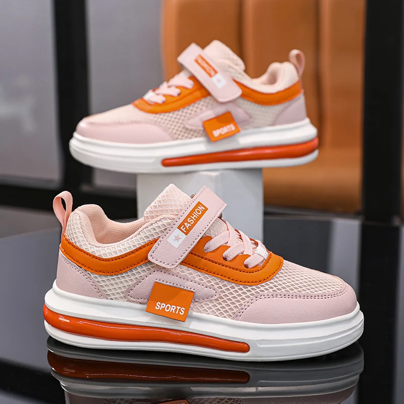 Children Skate Shoes Girls School Casual Shoes Breathable Mesh Running Sports Tennis for Boys Non-slip Kids Sneakers Size:31-38