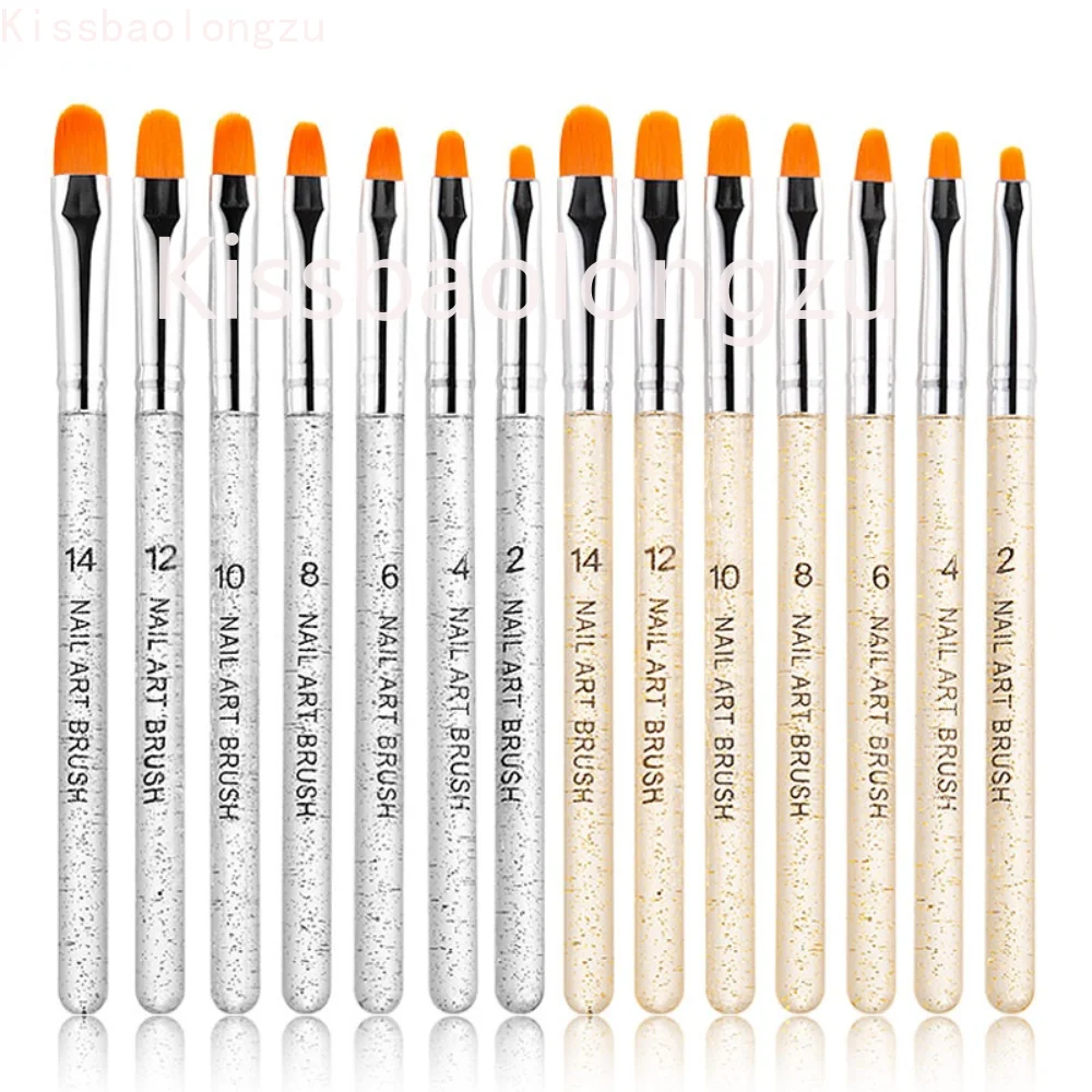 

KBLZ 7pcs Pen Brush 7 Different Sizes Nail Glue Phototherapy Pen New Powder Carving UV Gel Extension Manicure Nail Art Tools