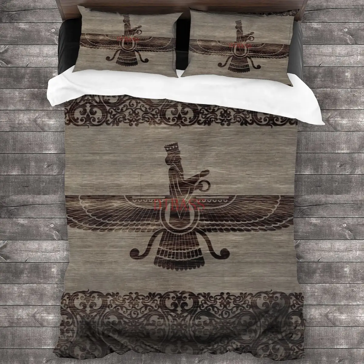 

Farohar - Faravahar -Fravashi Soft Microfiber Comforter Set with 2 Pillowcase, Quilt Cover With Zipper