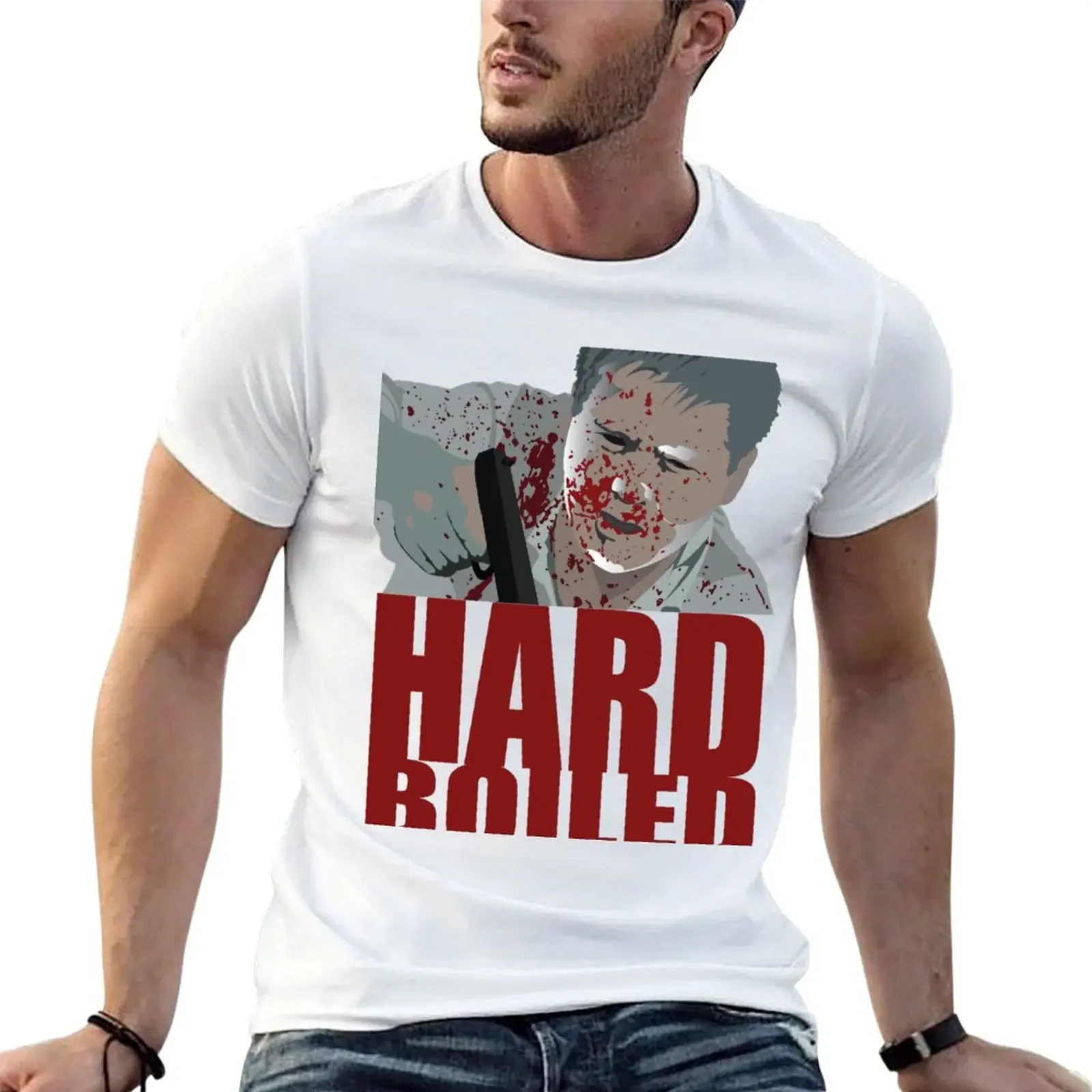 Футболка Hard Boiled блузка рубашки с рисунком милая одежда мужская футболка