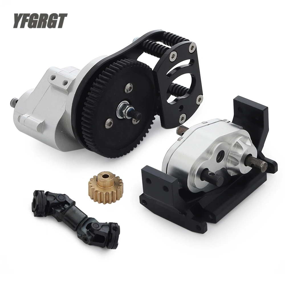 

1/10 RC Crawler CNC Metal D90 Single Speed Transmission Gearbox Transfer Case for RC4WD Gelande II FJ40 G2 D110 DefenderTF2