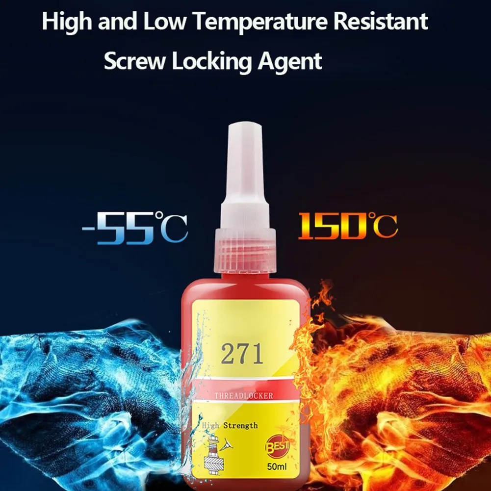

50ml Threadlocker 271 High Strength Threadlocker Metal Sealing Anaerobic Glue Adhesive Coagulant Locking Adhesive Lock Glue