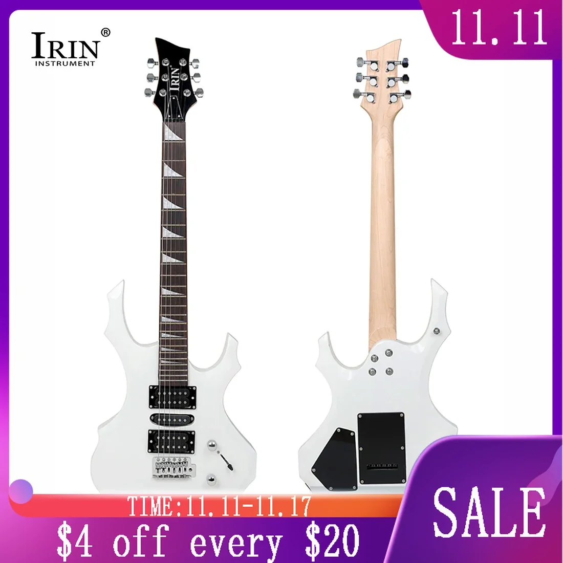 

IRIN Electric Guitar 6 String 24 Frets Flame Electric Guitar Rosewood Fingerboard Maple Neck A Manchurian Ash Electric Guitar