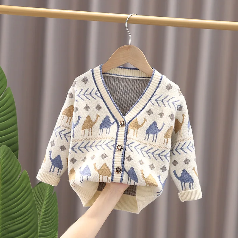

1-5 Years Old Baby Clothes Fall and Winter Children's Sweater Jacket Boys Children's Outerwear Warm Knitted Cardigan Sweater