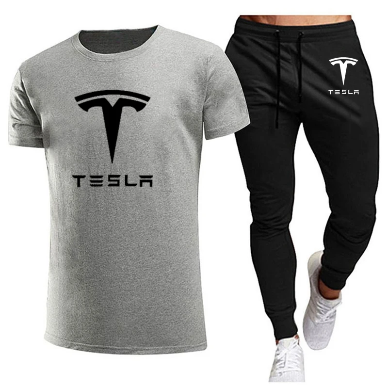 

2022 Men's Tracksuit T Shirt+Trousers Men's Casual Sportswear Suits