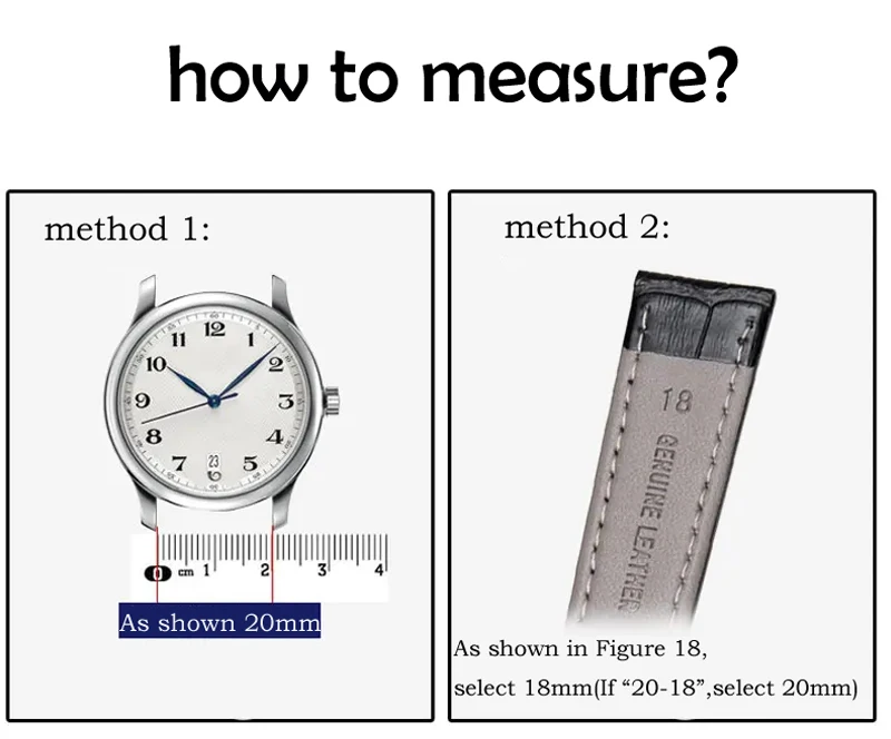 Full grain Cow leather Watch strap 8mm 10mm 12mm 14mm 16mm 18mm 20mm 22mm Genuine Watch band for Droshipping Watch strap factory