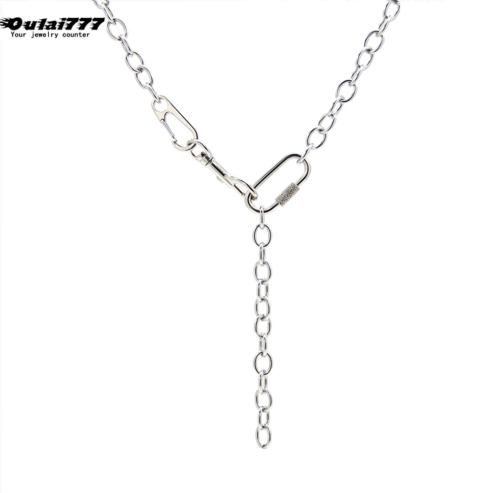 

Ожерелье-цепочка в стиле хип-хоп мужское, длинное большое колье из нержавеющей стали в стиле хип-хоп, рок, хороший подарок для Mlae, аксессуары,...