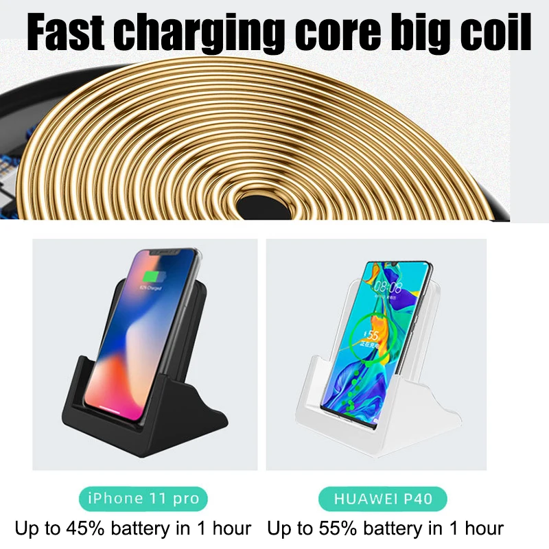 Portable 15W Wireless Chargers Stand For Samsung S21 S20 S10 Qi Fast Charging Pad for IPhone 13 12 11 Xiaomi Mobile Phone Holder