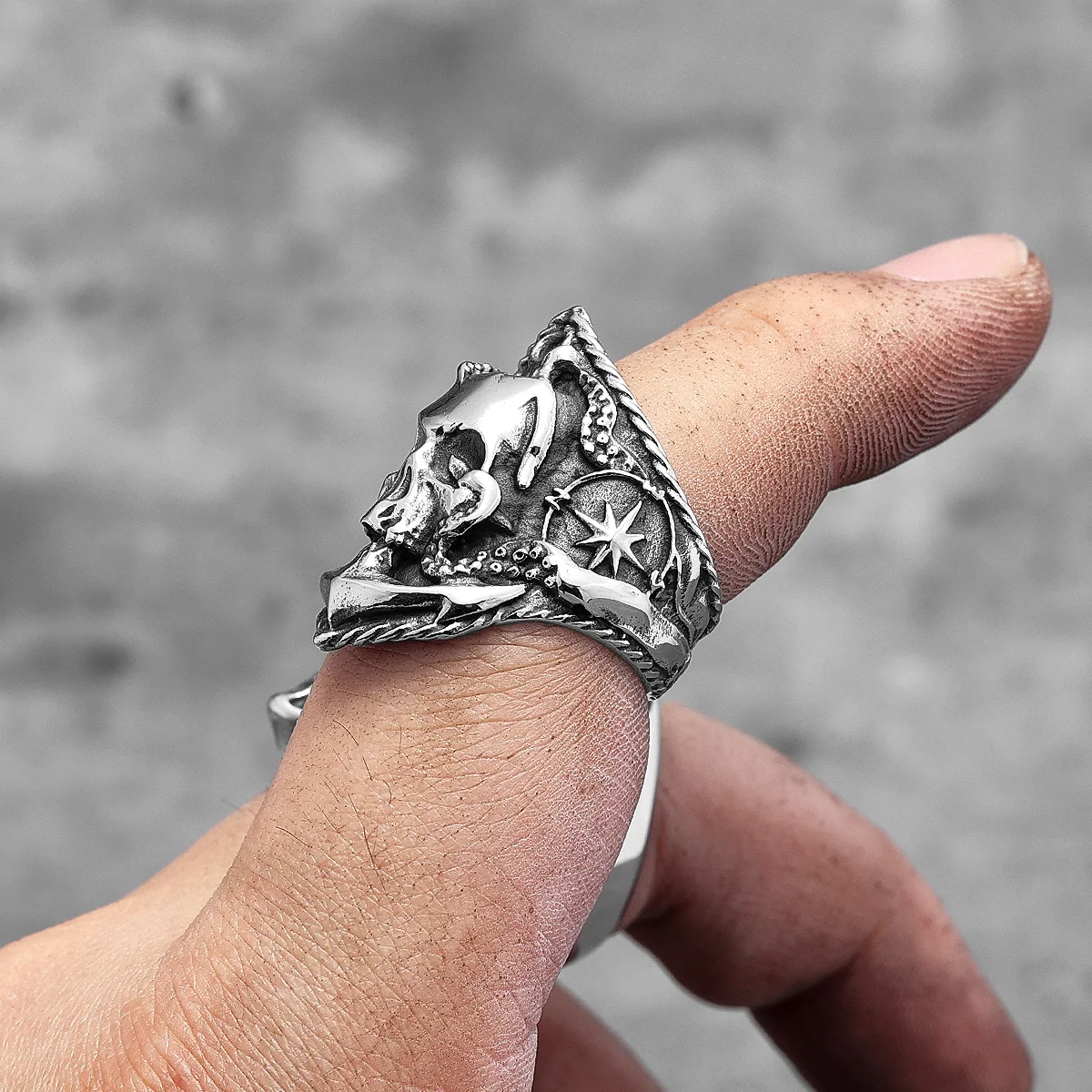 Мужские кольца из нержавеющей стали в стиле панк украшения виде осьминога пирата
