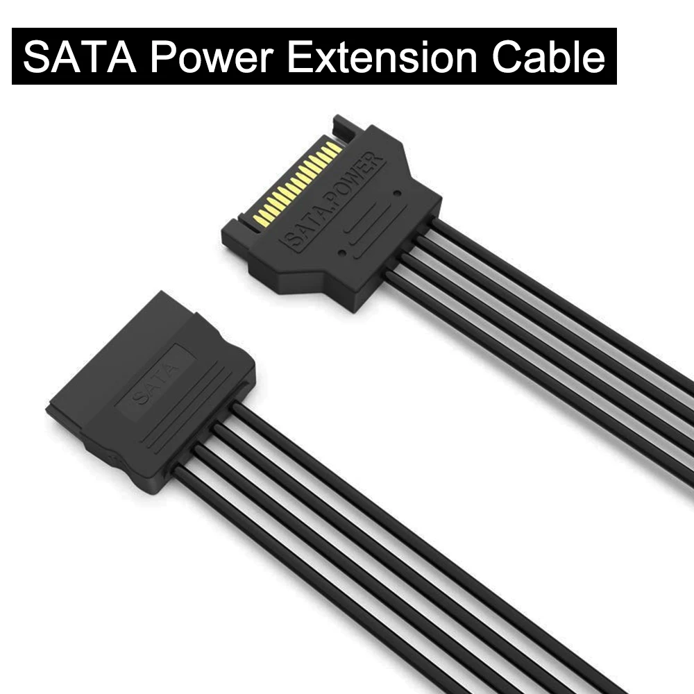 

3Pcs 15Pin SATA Power Extension Cable Sata Male to Female Power Adapter Cable For Serial ATA Hard SSD CD Burners CD ROM Drives