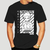 men norman vintage the promised neverland t shirt emma manga ray vaporwave anime cotton sleeve shirt gift idea t shirt 8994x