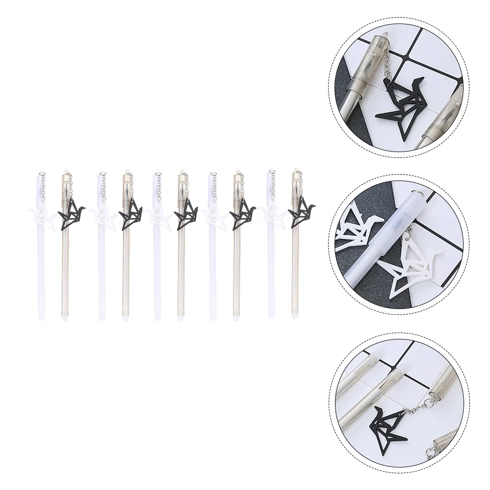 

10pcs Black Animal Pendant Pen Stationery Supply Office Pen (Random Style)