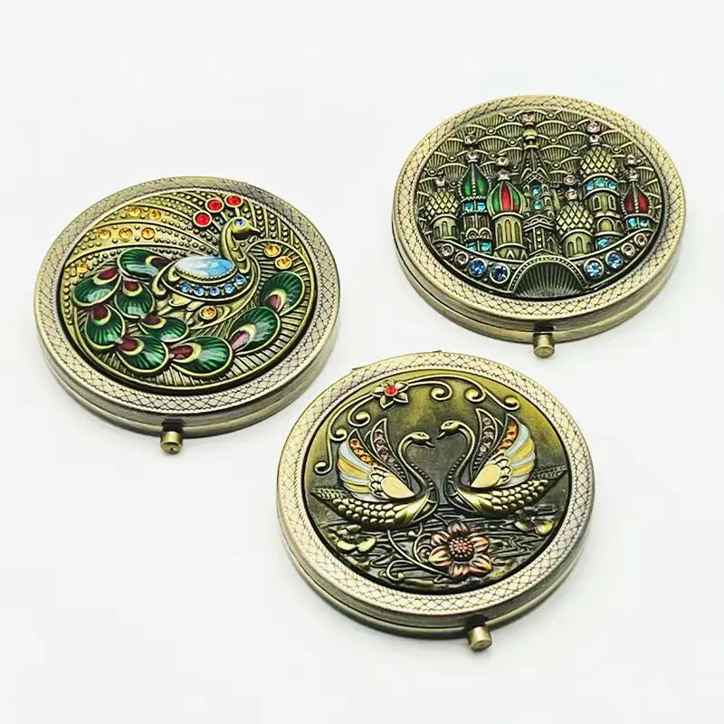 Российские винтажные двухсторонние маленькие складные зеркала изысканная