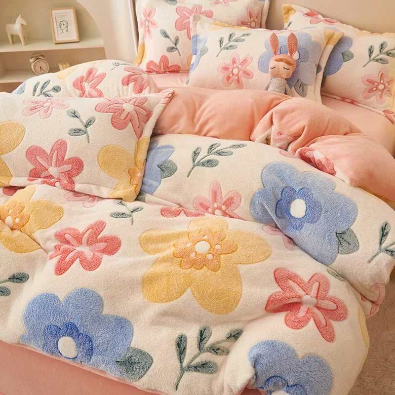 Пододеяльник из молочного бархата пододеяльник на осень и зиму Флисовое одеяло с