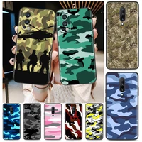blue camouflage art for oneplus 9 9r nord ce 2 n10 n100 8t 7t 6t 5t 8 7 6 pro plus 5g silicone phone case cover