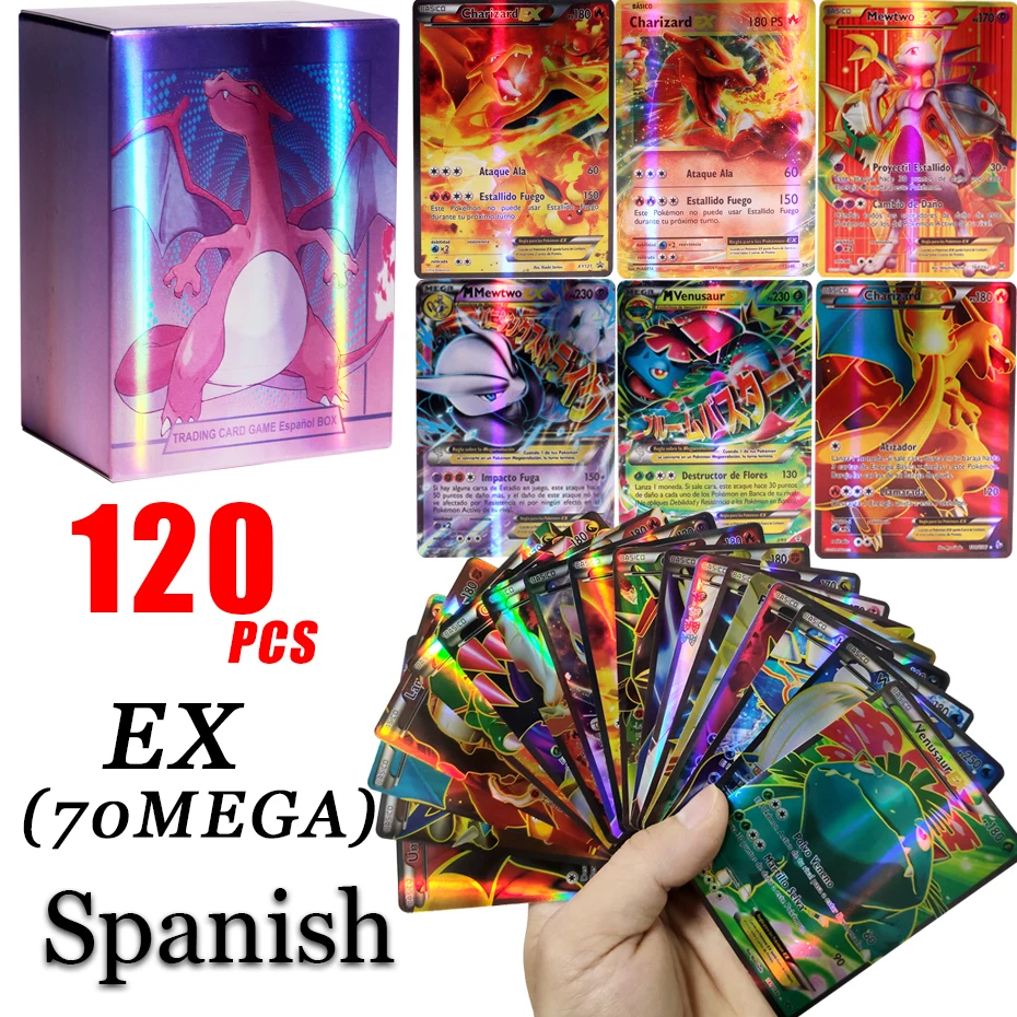

2022 Gold Silver Spanish Pokemon Cards GX V VMAX EX Tag Team Energy Shining Game Cards Christmas Children Toys