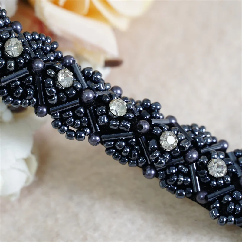 1 ярд жемчужины бриллиант кружевная отделка свадебное кружевное платье на