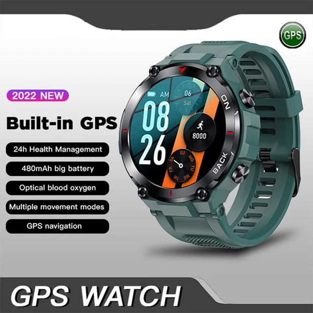 

Новинка 2023, мужские умные часы с GPS, фитнес-Браслет для спорта на открытом воздухе, часы с тонометром, водонепроницаемые Смарт-часы IP68 для Android и IOS