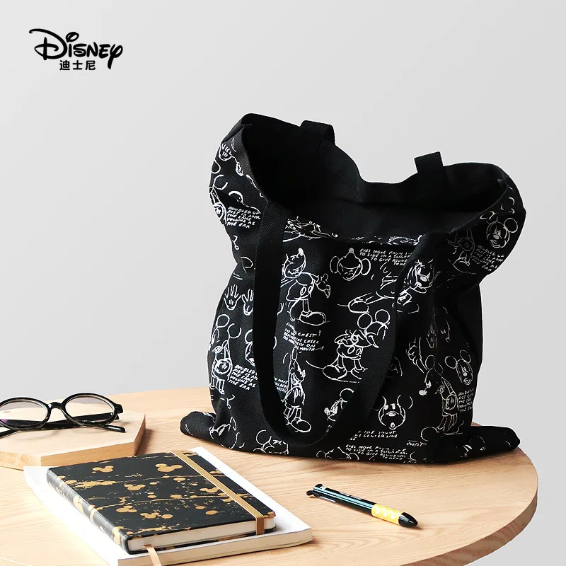 Mickey Canvas Bag Mickey Mouse Bag Large Capacity Portable Shopping Bag One Shoulder Bag Fashion Women's Bag Handbag Disney Bag
