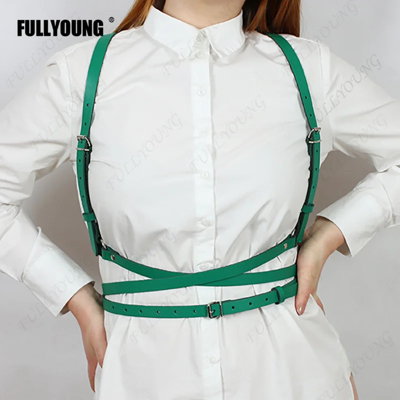 

Faux Leather Bondage Harness Sexy Lingerie Garter Belt O-Ring Bondage Belt Accessories Women Body Cage Suspenders Gothic Clothes