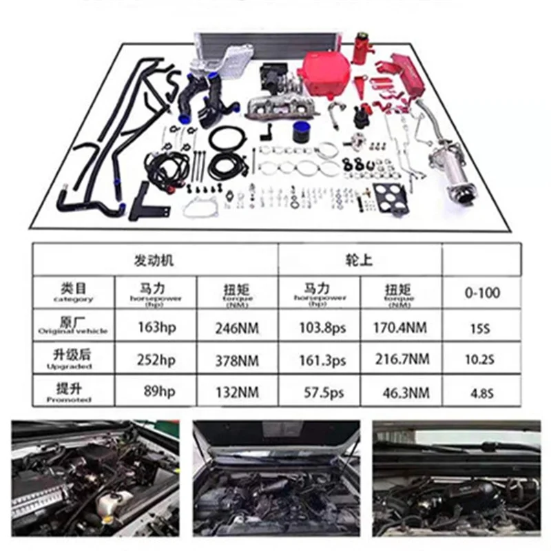Комплект турбонагнетателя подходит для Toyota Prado 2700 L4 л с двигателем 2TR