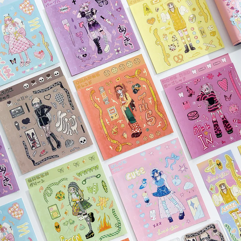 

MOHAMM 1 лист Millennial корейские девушки группа характер туалетный стикер сладкий прохладный ручной счет DIY украшения