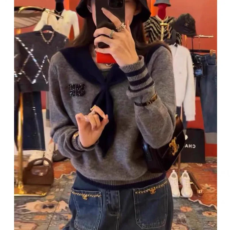 Осень-зима новые винтажные повседневные теплые вязаные пуловеры модные