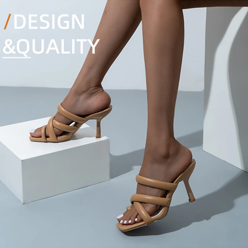 

Сандалии женские на высоком каблуке, повседневные босоножки без застежки, с квадратным носком, на ремешке, с открытым носком, без застежки, плоская подошва