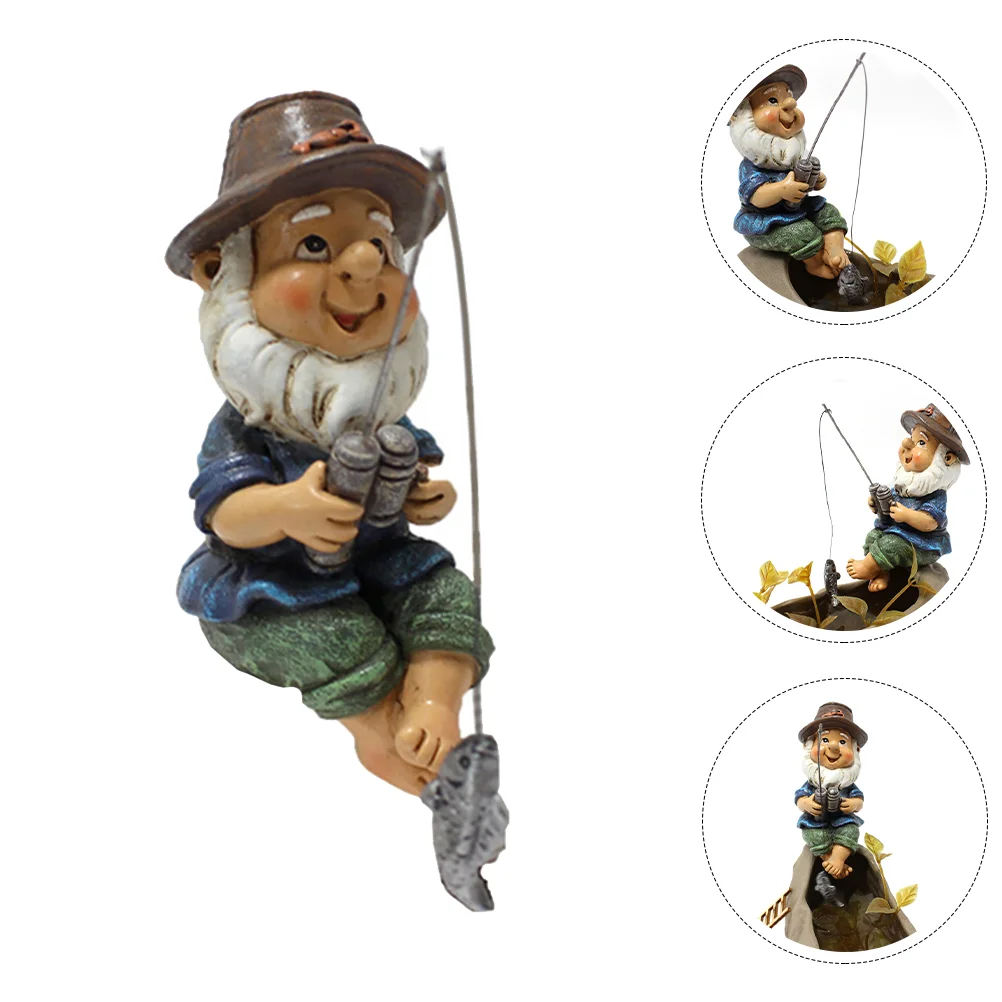 

Полимерная рыболовная карликовая статуя, украшение, садовая карликовая статуэтка, садовый декор, 1 шт.
