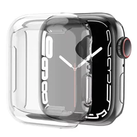 screen protector for apple watch series 7 case 45mm full tpu bumper cover for smart watch t100 plus half cover w37 accessories